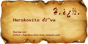 Herskovits Éva névjegykártya